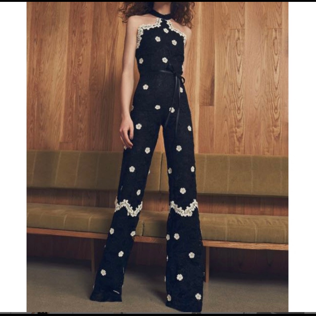 Alexis Kayla Halter Wide Leg Lace Retro Jumpsuit